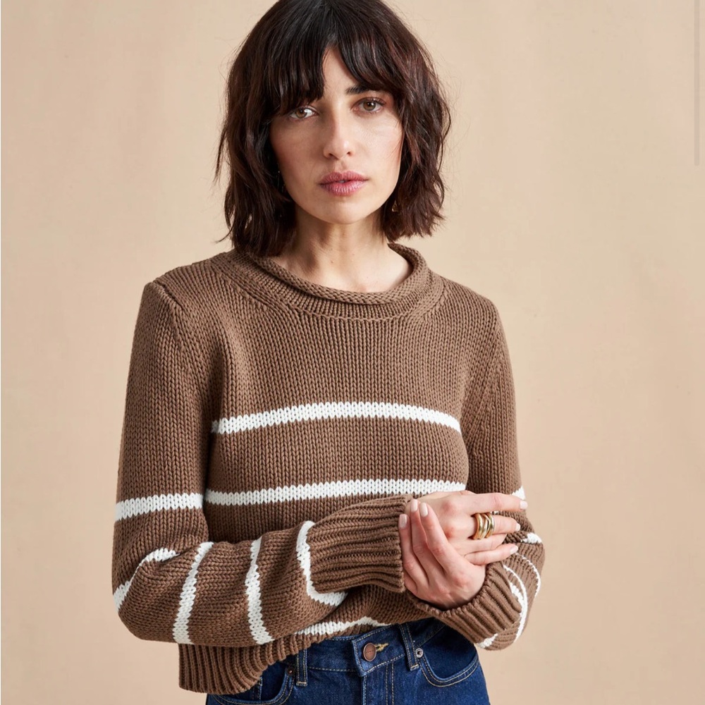 La Ligne Brown and White Striped Sweater